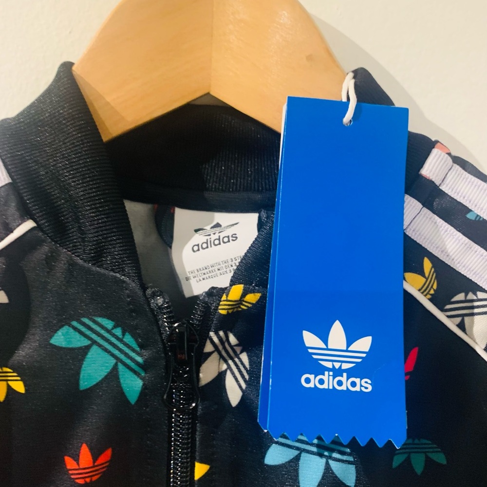 ADIDAS Originals Bomber Style Jacket Multicolor Print Kids Junior Medium NEW